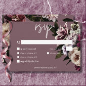 Modern Bourgogne & Cream Pioenrozen Bloemendiner RSVP Kaartje