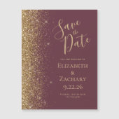Modern Bourgogne Gold Save the Date Magnetische Ka (Voorkant)