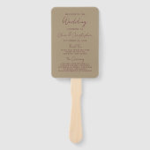 Modern Bourgogne Handschrift Goud Bruiloft Program Handwaaier (Voorkant)