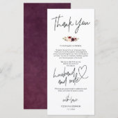 Modern Bourgogne-instelling Bedankt voor je kaart (Voorkant / Achterkant)