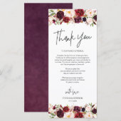 Modern Bourgogne-instelling Bedankt voor je kaart (Voorkant / Achterkant)