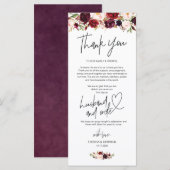 Modern Bourgogne-instelling Bedankt voor je kaart (Voorkant / Achterkant)