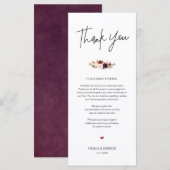 Modern Bourgogne-instelling Bedankt voor je kaart (Voorkant / Achterkant)