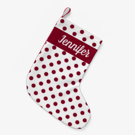 Modern Bourgogne Polka dots patroon Kleine Kerstsok