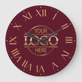 Modern Bourgogne Red Branded Company Business Logo Grote Klok (Voorkant)