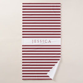 Modern Bourgogne Stripes patroon Bad Handdoek