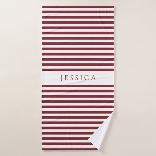 Modern Bourgogne Stripes patroon Bad Handdoek (Badhanddoek)