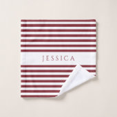 Modern Bourgogne Stripes patroon Bad Handdoek (Wasdoekje)