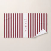 Modern Bourgogne Stripes patroon Bad Handdoek (Handdoek)