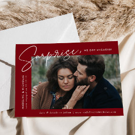 Modern Bourgogne Surprise Foto Verloving Aankondiging