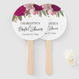 Modern Bourgogne Tuin Bloemen Vrijgezellenfeest Handwaaier