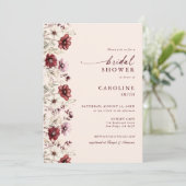 Modern Bourgogne Wildflower Vrijgezellenfeest Kaart (Staand voorkant)