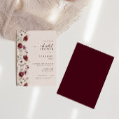 Modern Bourgogne Wildflower Vrijgezellenfeest Kaart