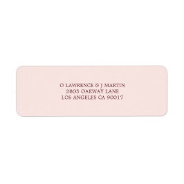 Modern Bourgondië Blush Roze Bruiloft Adres Etiket
