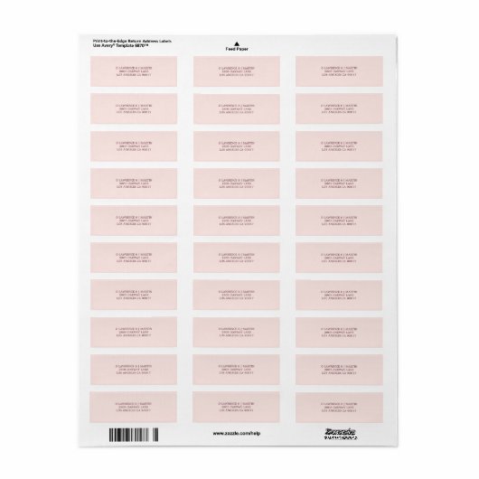 Modern Bourgondië Blush Roze Bruiloft Adres Etiket (Full Sheet)