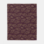 Modern Bourgondië Ginkgo Patroon Fleece Deken (Voorkant)
