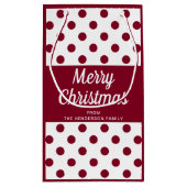 Modern Bourgondië Script Prettig Kerstfeest Klein Cadeauzakje (Achterkant)