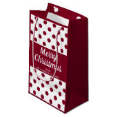 Modern Bourgondië Script Prettig Kerstfeest Klein Cadeauzakje (Voorkant Gekanteld)