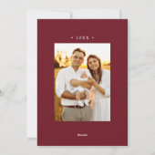 Modern Bourgondië Sunburst Vrolijk Kerstfeest 2 Fo Feestdagenkaart (Achterkant)