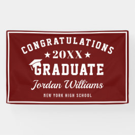 Modern Bourgondië Wit 2024 Graduation Party Spandoek