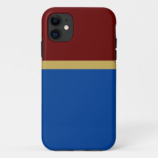 Modern Bourgondisch Rood Royal Blue Banded Kleuren Case-Mate iPhone Case (Achterkant)