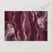 Modern Bourgondisch Roos Gold Agate Wedding Detail Informatiekaartje (Achterkant)