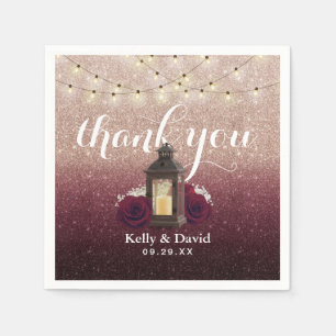 Modern Bourgondisch Roos Gouden Ombre Lantaarn Huw Servet