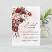 Modern Bourgondisch roze blush bloemig Vrijgezelle Kaart (Staand voorkant)