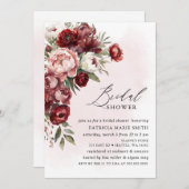 Modern Bourgondisch roze blush bloemig Vrijgezelle Kaart (Voorkant / Achterkant)