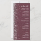 Modern Bourgondisch Zilver Glitter Script Wedding (Achterkant)