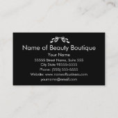 Modern Boutique Black and White Girly Ribbon Visitekaartje (Achterkant)