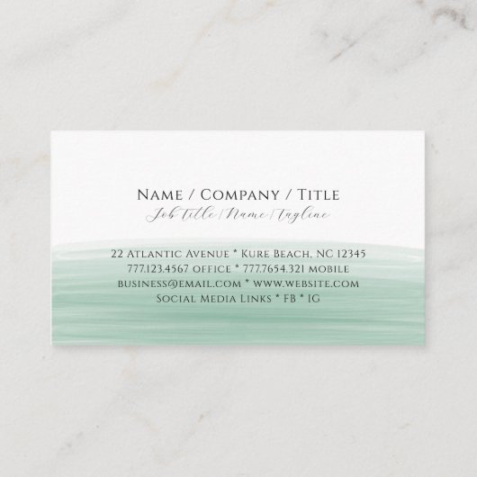 Modern Boutique Forest Green Waterverf Business Informatiekaartje (Achterkant)