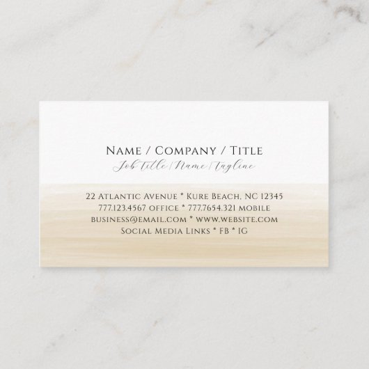 Modern Boutique Tan Taupe Waterverf Business Informatiekaartje (Achterkant)