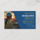 Modern Bouwbedrijf Foto Blauw & Geel Visitekaartje (Achterkant)