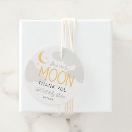 Modern boven de maan Baby shower Bedankjes Labels