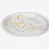 Modern boven de maan Baby shower Papieren Bordje (Gekanteld)