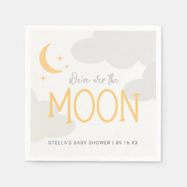 Modern boven de maan Baby shower Servet