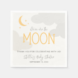 Modern boven de maan Baby shower Servet