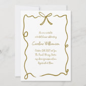 Modern Bow Border Goud Handgeschreven Vrijgezellen Kaart (Voorkant)