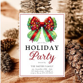 Modern Bow Christmas Lights Holiday Party Kaart