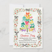Modern Bow Christmas Tree Party Kaart (Voorkant)
