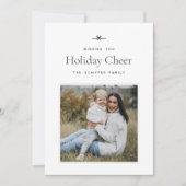 Modern Bow | Eenvoudige minimale foto Feestdagenkaart (Voorkant)