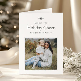 Modern Bow | Eenvoudige minimale kerstfoto's Feestdagen Kaart