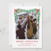 Modern Bow Fotobedrijf Business Christmas Happy Feestdagenkaart (Voorkant)