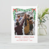 Modern Bow Fotobedrijf Business Christmas Happy Feestdagenkaart (Staand voorkant)