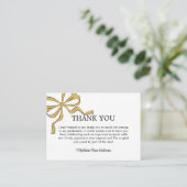 Modern Bow Gold Graduation Informatiekaartje (Staand voorkant)