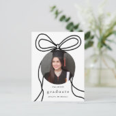 Modern Bow One Photo Graduation Party Uitnodiging (Staand voorkant)