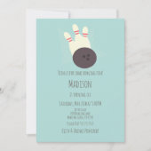 Modern Bowling Alley Birthday Blauwgroen Kaart (Voorkant)