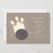 Modern Bowling Alley Birthday Party Kaart (Voorkant)