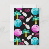 Modern Bowling Birthday Invitation for Girls Kaart (Achterkant)